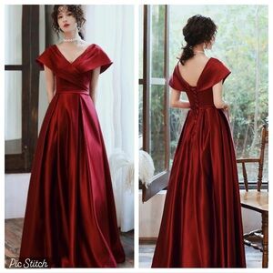 Gorgeous New Lavetir Red Satin Pageant/Prom/Bridesmaid Gown!